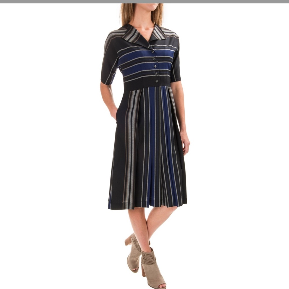 Pendleton Ryer Stripe Dress - Worsted Wool, Short Sleeve Size 6 P